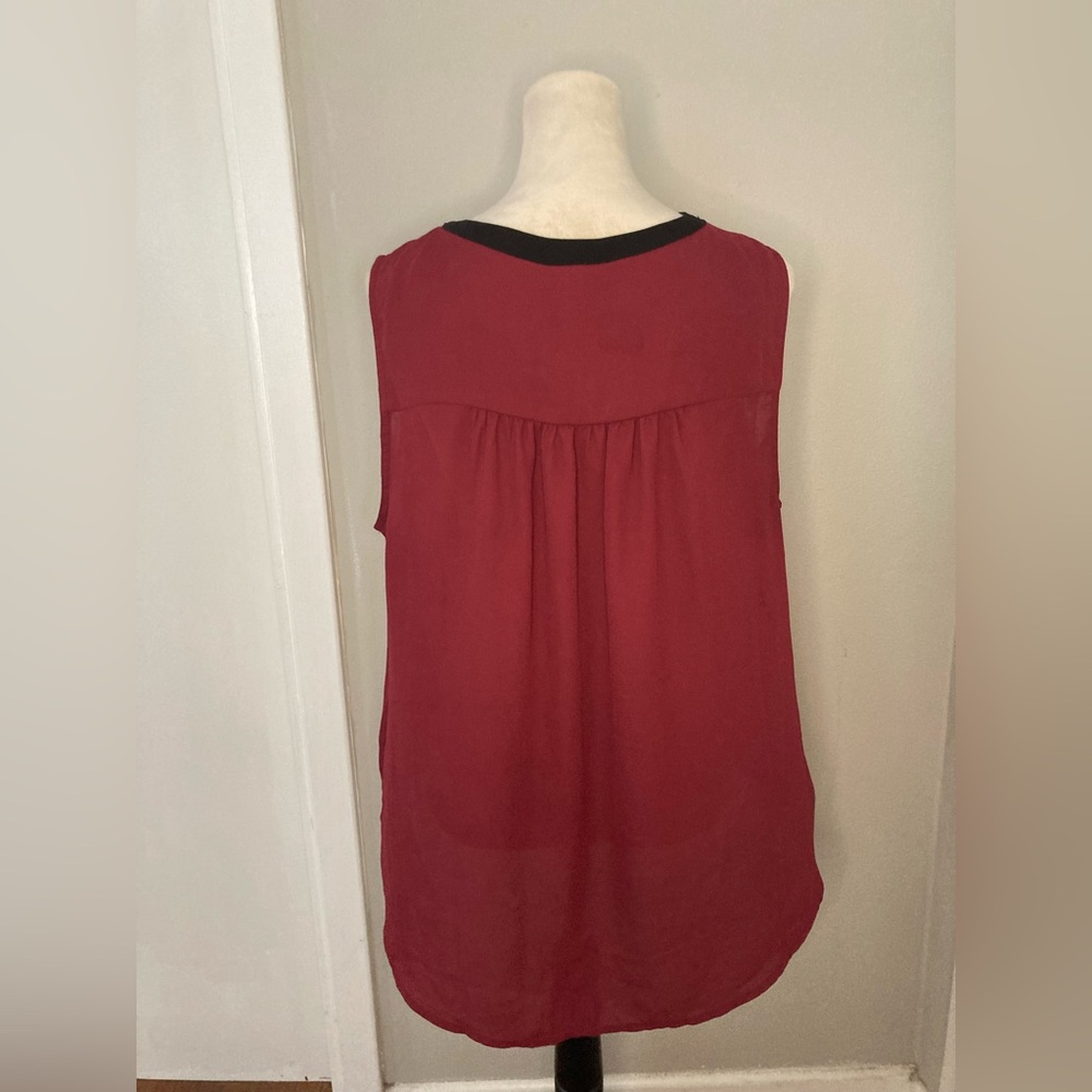 Torrid Maroon and Black Blouse - Picture 3 of 5